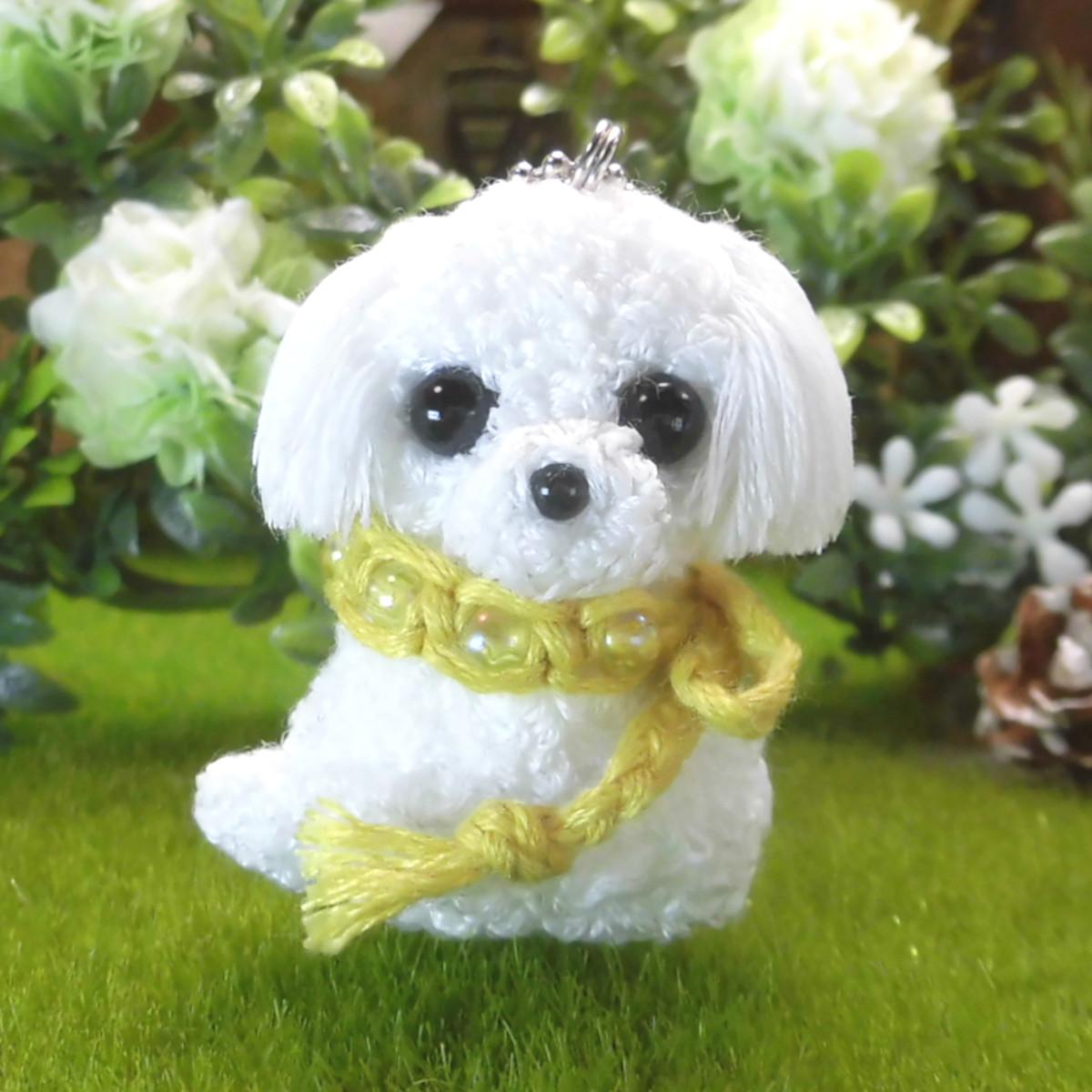 ふわもこ刺繍のマルチーズ マスコット NO.011枚目の画像