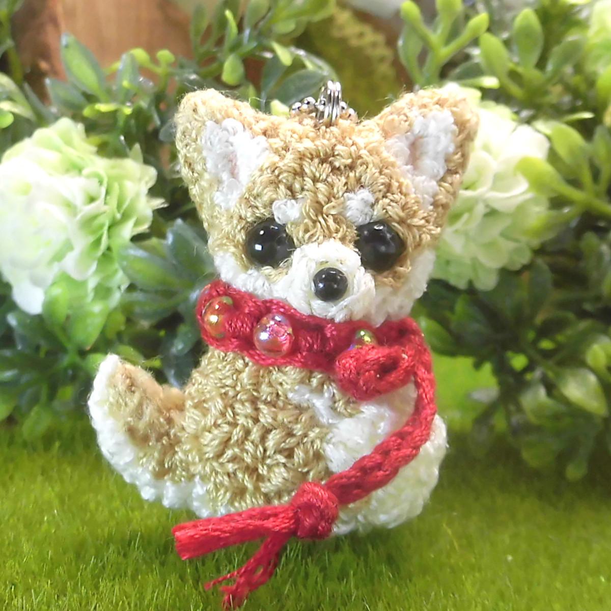 ふわもこ刺繍のチワワ(フォーン・スムースコート)  マスコット NO.011枚目の画像